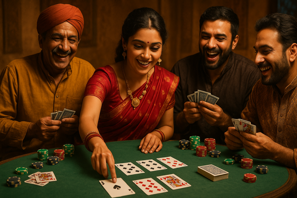 Players enjoying a game of Andar Bahar